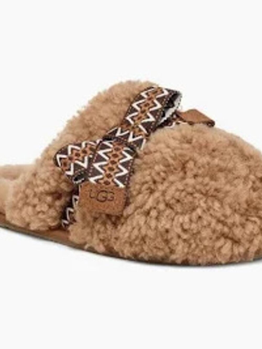 UGG MAXI CURLY SCUFF SLIPPERS CHESTNUT